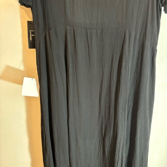 LULUS Sz 1X Maxi Dress True Wrap Slab Cotton Slit Sleeves Partly Lined  NEW - Picture 13 of 14